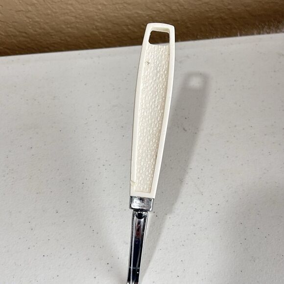 Vintage MCM EKCO Metal Heart Shaped Slotted Spatula Turner Chromium Plated 12" - Picture 3 of 9